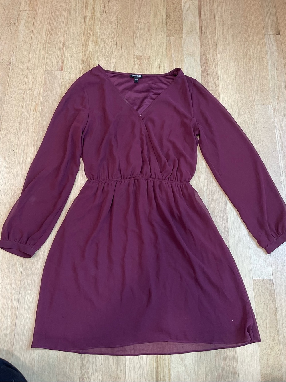 Express Long Sleeve Dress in Deep Plum